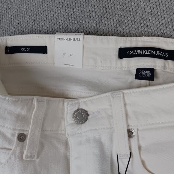 Calvin Klein Jeans Womens 29X30 Miami White Mid Rise Skinny Casual Beach - Picture 7 of 15